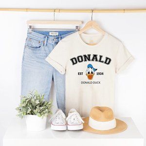 Mickey And Friends Donald Daisy Pluto Disney White Unisex T Shirt